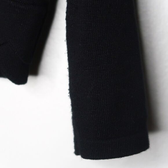 Cable &‎ Gauge Womens Open Front Cardigan Large Black Scalloped Cropped Office - Picture 7 of 10